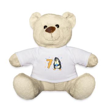 Avec pingouin - anniversaire des enfants 7 ans - Nounours - blanc - Devant