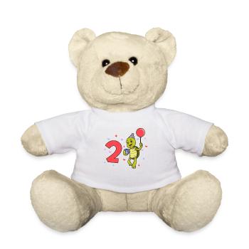 Avec tortue - anniversaire des enfants 2 ans - Nounours - blanc - Devant