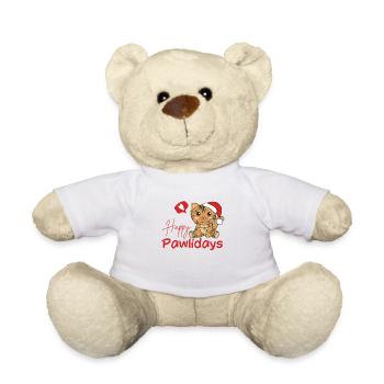 Cat Christmas Cute Cats Happy Pawlidays - Teddy Bear - white - Front