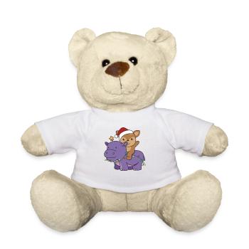 Weihnachts Hippo Reh frohe Weihnachten Hippo Rehe - Teddy - Weiß - Vorne