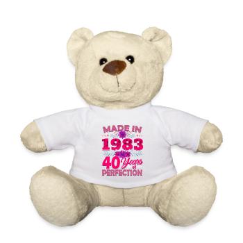 Made in 1983 40 Jahre Perfektion - 40th Birthda - Teddy - Weiß - Vorne