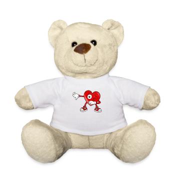 Valentinstag Dabbing Herz Lustige Dab Dance Liebe - Teddy - Weiß - Vorne