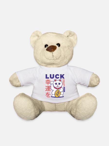 Lucky Japanese Cat - Teddy Bear - white
