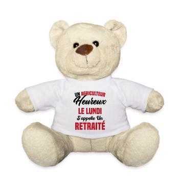 Agriculteur Heureux le lundi S'appelle un Retraité - Nounours - blanc - Devant