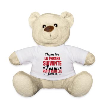 Ne pas lire la phrase suivante - Nounours - blanc - Devant