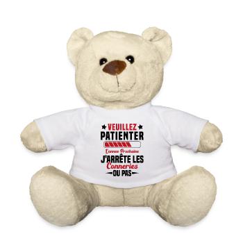 J'arrête les conneries humour - Nounours - blanc - Devant
