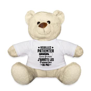 J'arrête les conneries humour - Nounours - blanc - Devant