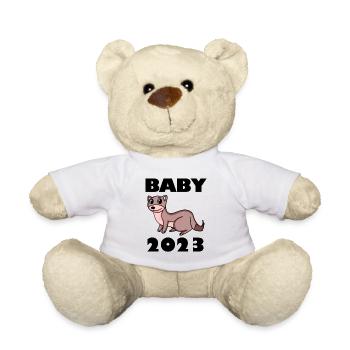 Bébé 2023 - Naissance Enceinte 2023 Grossesse - Nounours - blanc - Devant