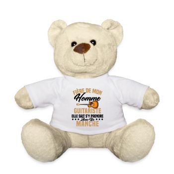 Fier de ma femme guitariste manche - Nounours - blanc - Devant