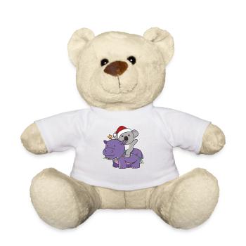 Weihnachts Hippo Koala frohe Weihnachten Hippo - Teddy - Weiß - Vorne