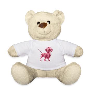 Heart Dog Lovers Dachshund Puppy Saint-Valentin - Nounours - blanc - Devant