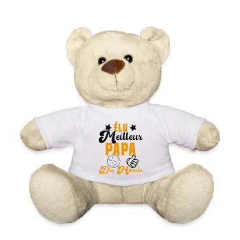 Élu Meilleur Papa Du Monde Fête Des Pères - Nounours - blanc - Devant