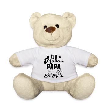 Élu Meilleur Papa Du Monde Fête Des Pères - Nounours - blanc - Devant