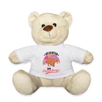 La vie est meilleure avec une marmotte - Nounours - blanc - Devant