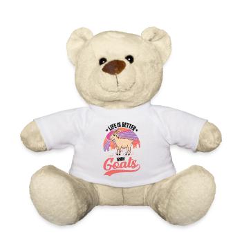 La vie est meilleure avec les chèvres hôte chèvre - Nounours - blanc - Devant