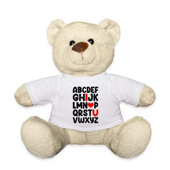 ABC Je t’aime - Alphabet doux - Nounours - blanc - Devant