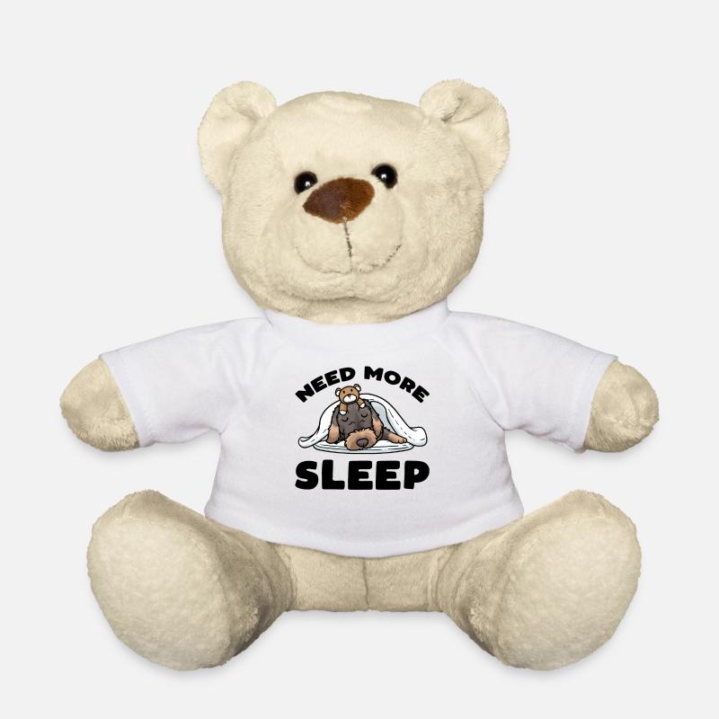 Teckel à poil dur Chien endormi - Nounours - blanc