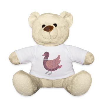 Canard décoré avec des motifs - Nounours - blanc - Devant