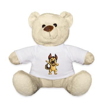 Belgischer Deutscher Schäferhund tanzt Dab Dabbing - Teddy - Weiß - Vorne