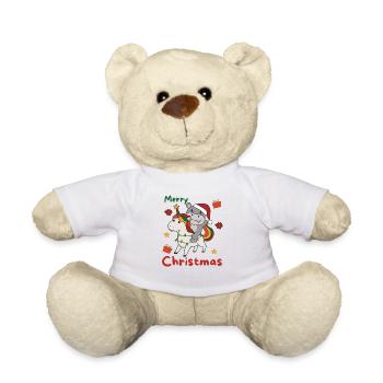 Licorne de Noël Hippopotame Joyeux Noël Licorne - Nounours - blanc - Devant