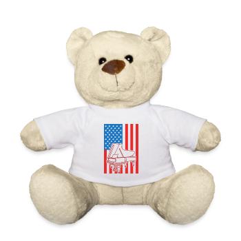 Patriotischer Pianist USA - Teddy - Weiß - Vorne