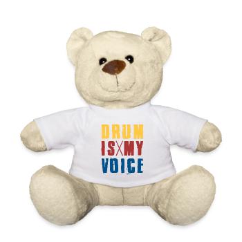 Drum Is My Voice Drumsticks Retro Vintage Drummer - Teddy - Weiß - Vorne