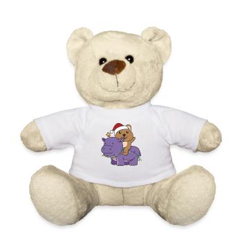 Christmas Hippo Quokka Merry Christmas Hippo - Teddy Bear - white - Front