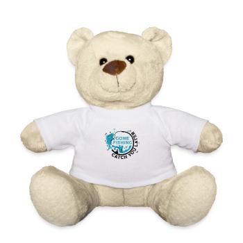 Gone Fishing Rod Fisher Fish Fisherman Fishing - Teddy Bear - white - Front