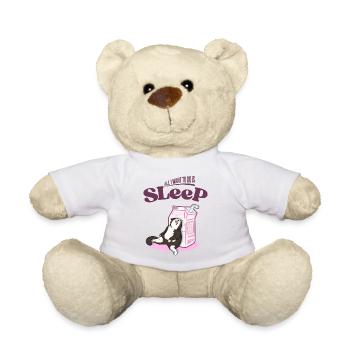 Funny Cat Sleeping | All I Want to Do Is Sleep - Teddy Bear - white - Front