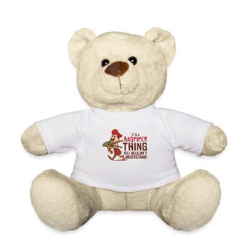 Dudelsackspieler Dudelsackspiel Schotte Musikant - Teddy - Weiß - Vorne