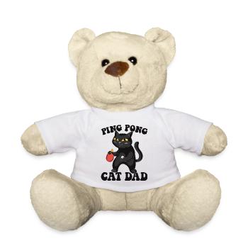 Ping Pong Cat Dad Outfit Table Tennis Katzen - Teddy - Weiß - Vorne