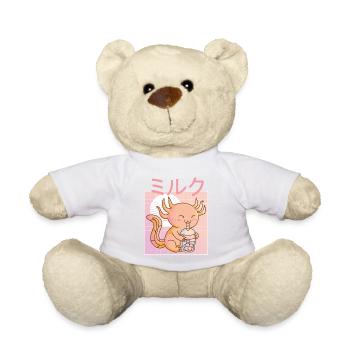 Pretty art of axolotl lover Bobalotl Boba - Teddy Bear - white - Front