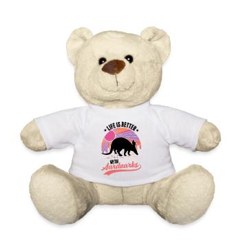 Life is better with aardvark - Teddy Bear - white - Front