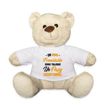 Papa Formidable Donne Toujours Papy Exceptionnel - Nounours - blanc - Devant