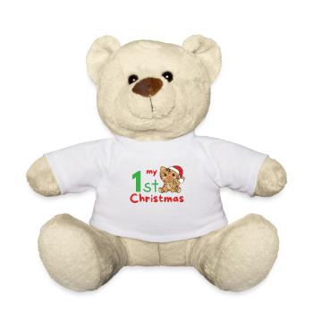 Chat de Noël Chats mon 1er Noël - Nounours - blanc - Devant
