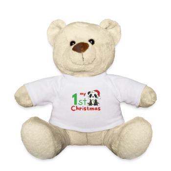 Panda Weihnachten Pandas my 1st Christmas - Teddy Bear - white - Front