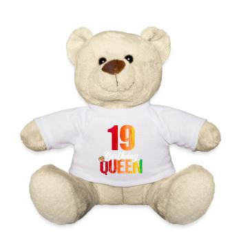 19 years old 19 birthday Birthday Queen - Teddy Bear - white - Front