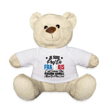 Je suis prof de français Cadeau Prof - Nounours - blanc - Devant