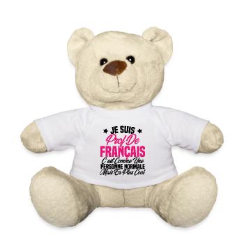 Je suis prof de français Cadeau Prof - Nounours - blanc - Devant