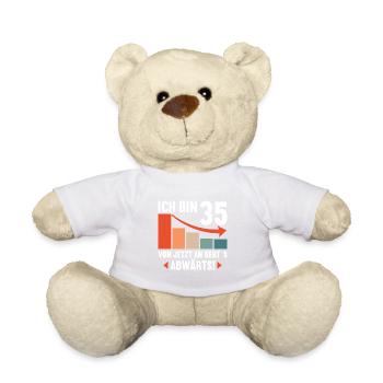 Ich bin 35 Ab jetzt gehts abwärts 35 Geburtstag - Teddy - Weiß - Vorne