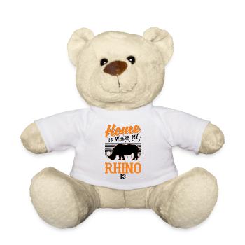 Zuhause ist wo mein Nashorn ist Rhino - Teddy - Weiß - Vorne