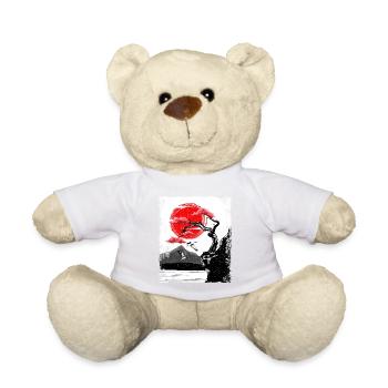 Haruno Japanese Cherry Blossom Illustration Japan - Teddy Bear - white - Front