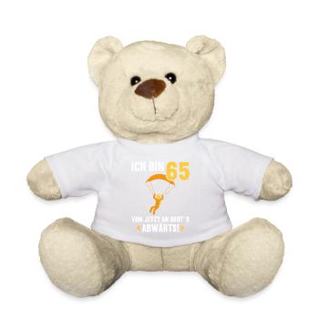 Ich bin 65 Ab jetzt gehts abwärts 65 Geburtstag - Teddy - Weiß - Vorne