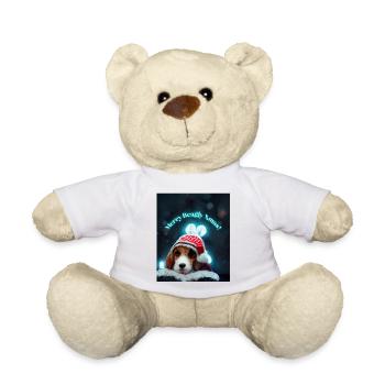 Mignon Beagle de Noël à Noël - Nounours - blanc - Devant
