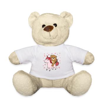 Castor avec des cœurs de licorne cœur animal préféré - Nounours - blanc - Devant