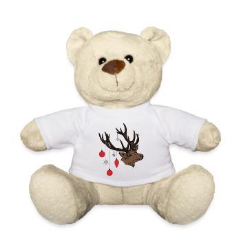 Cerf de Noël - Nounours - blanc - Devant