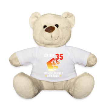 Ich bin 35 Ab jetzt gehts abwärts 35 Geburtstag - Teddy - Weiß - Vorne