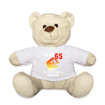 Ich bin 65 Ab jetzt gehts abwärts 65 Geburtstag - Teddy - Weiß - Vorne