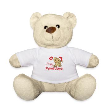 Cat Christmas Cute Cats Happy Pawlidays - Teddy Bear - white - Front