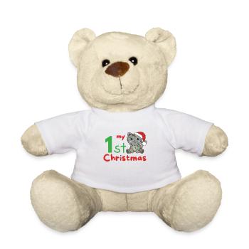 Chat de Noël Chats mon 1er Noël - Nounours - blanc - Devant